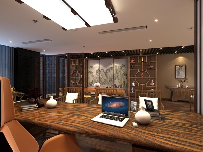 古典總經(jīng)理辦公室裝修設計效果圖