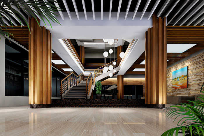 獨棟辦公樓辦公室樓梯裝修設計效果圖