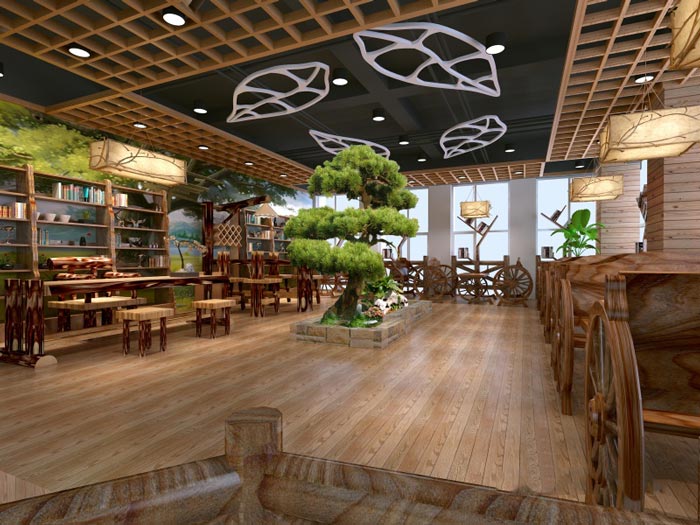 古典中式辦公室休息區裝修效果圖