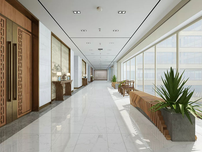 新中式辦公室過道裝修設計效果圖