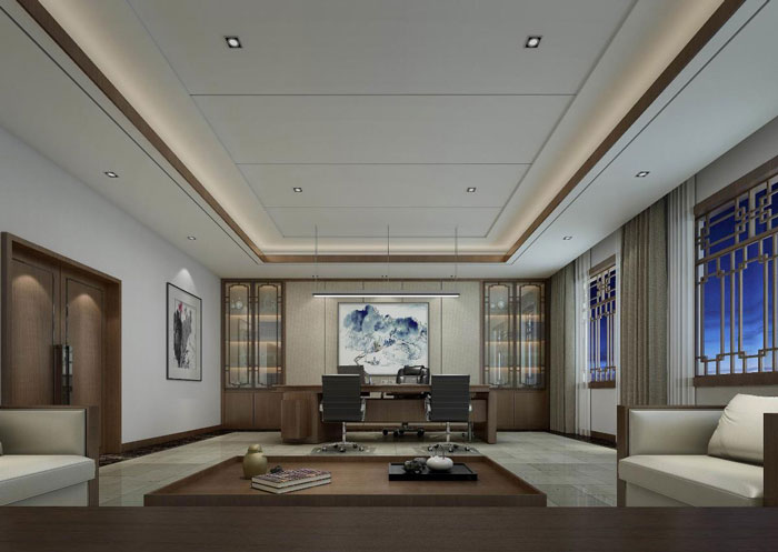 中式風格辦公會所總經(jīng)理辦公室裝修設計方案