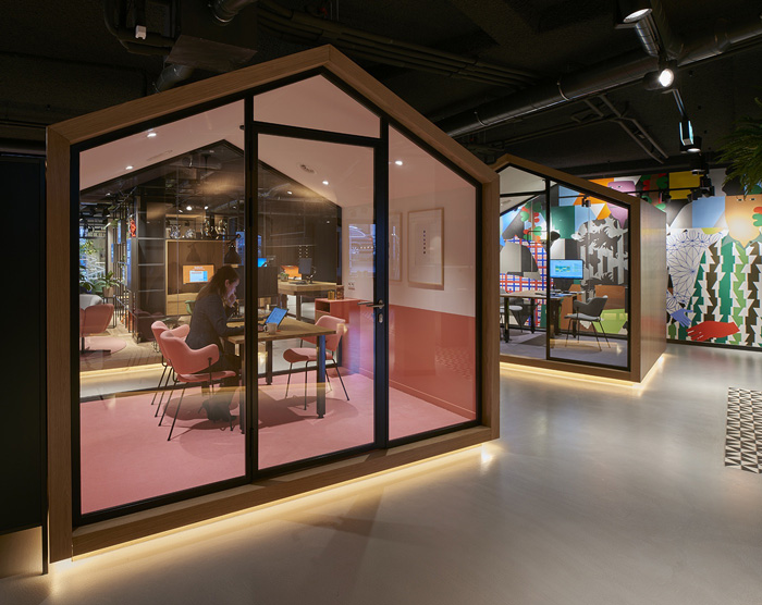 公司辦事處辦公室辦公區裝修設計效果圖