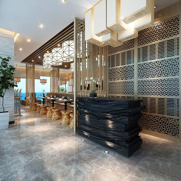 湘菜館前臺裝修設計效果圖