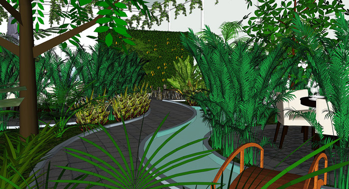 生態餐廳過道效果圖