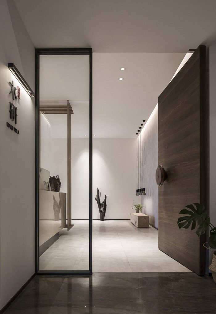 新中式風(fēng)格辦公室進(jìn)門區(qū)設(shè)計效果圖