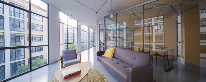 開放式辦公空間接待區裝修效果圖