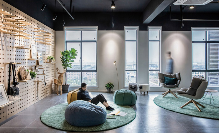 電商辦公室休息區裝修設計效果圖