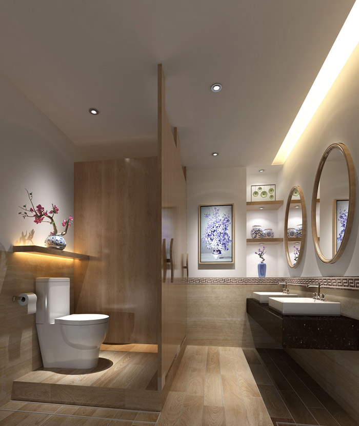 財富管理公司辦公室衛生間裝修設計效果圖