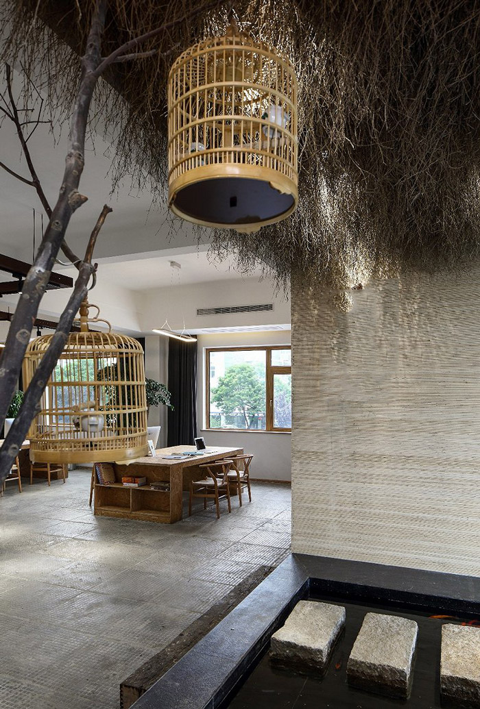 禪意辦公室辦公區裝修效果圖