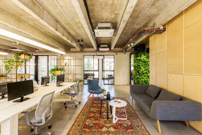 綠色辦公室辦公區裝修效果圖