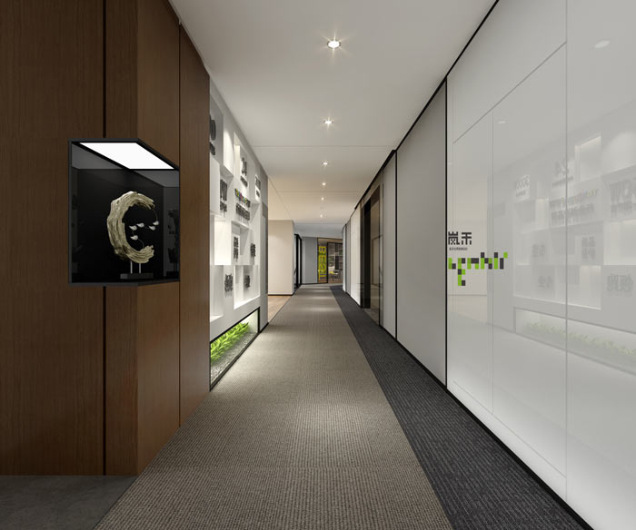 杭州科技公司辦公室過道裝修設計效果圖