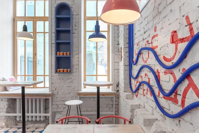 街頭餐廳餐區裝修設計效果圖