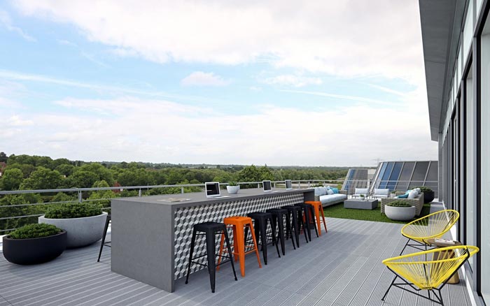 商業(yè)園辦公室開放區(qū)裝修設計效果圖